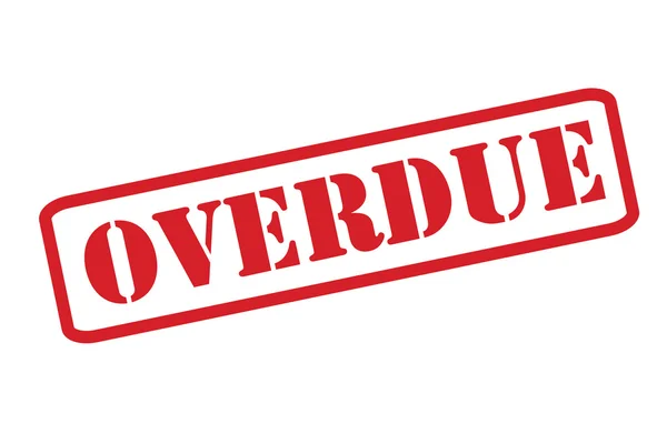 'OVERDUE' red rubber stamp vector over a white background. — Stock Vector