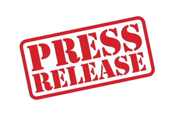 Beyaz bir arka plan üzerinde kırmızı lastik damgası vektör basın açıklaması.