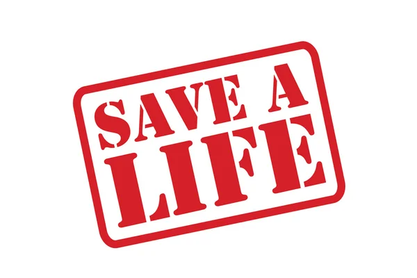 guardar un vector de vida sello rojo sobre un fondo blanco.