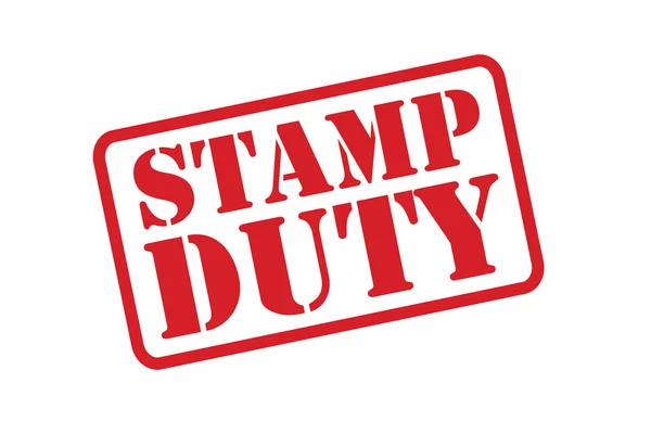 Stamp duty röda gummistämpel vektor över en vit bakgrund. — Stock vektor