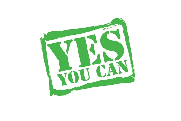 YES you CAN green rubber stamp vector over a white background . — стоковый вектор