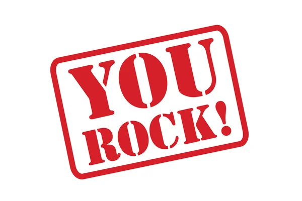 YOU ROCK! red Rubber Stamp vector over a white background. — Stock Vector