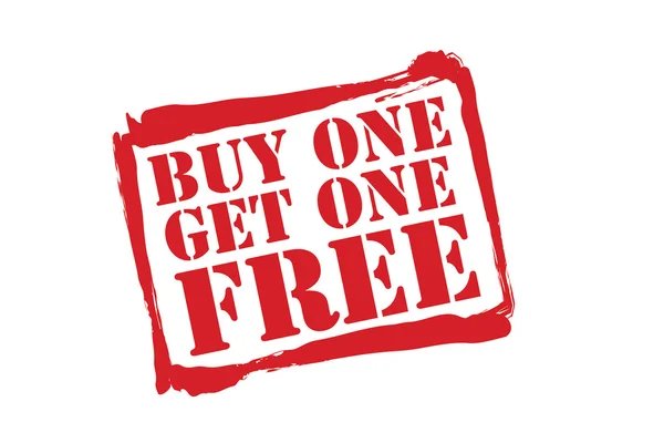 beyaz zemin üzerinde bir almak bir özgür kırmızı lastik damgası vektör satın.