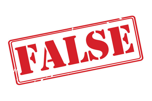 FALSE red rubber stamp vector over a white background.
