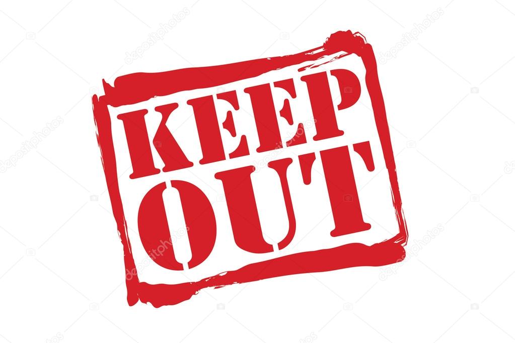 KEEP OUT red rubber stamp vector over a white background.