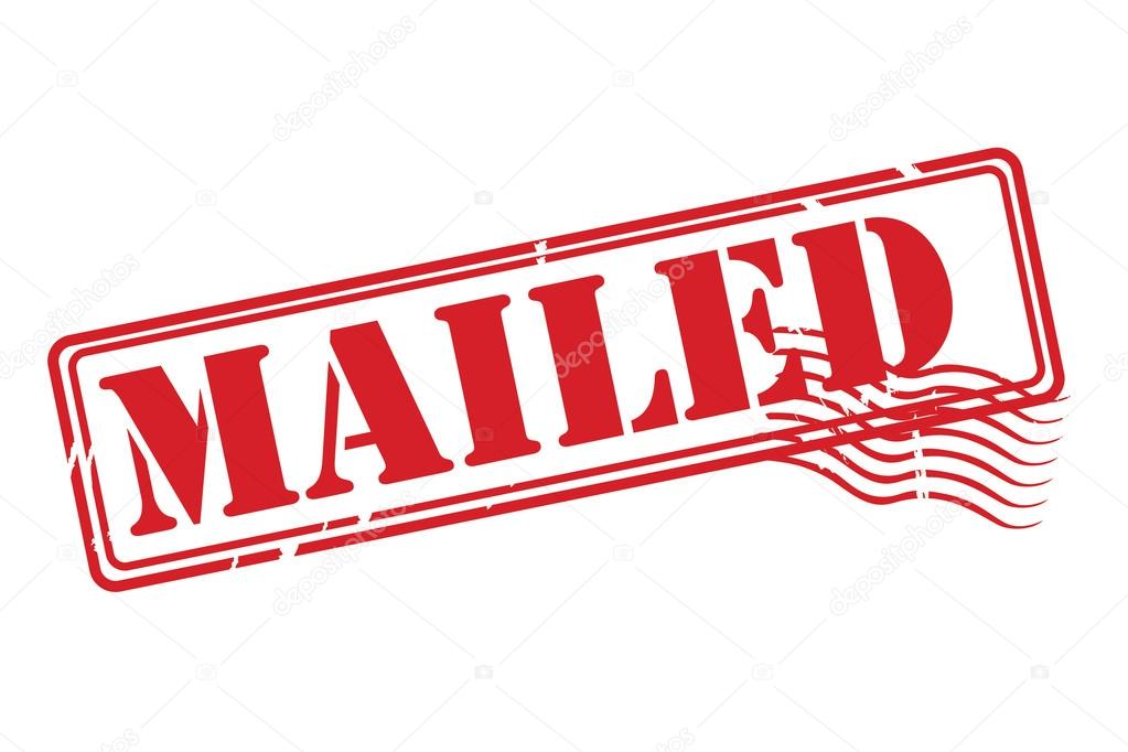 MAILED red rubber stamp vector over a white background.