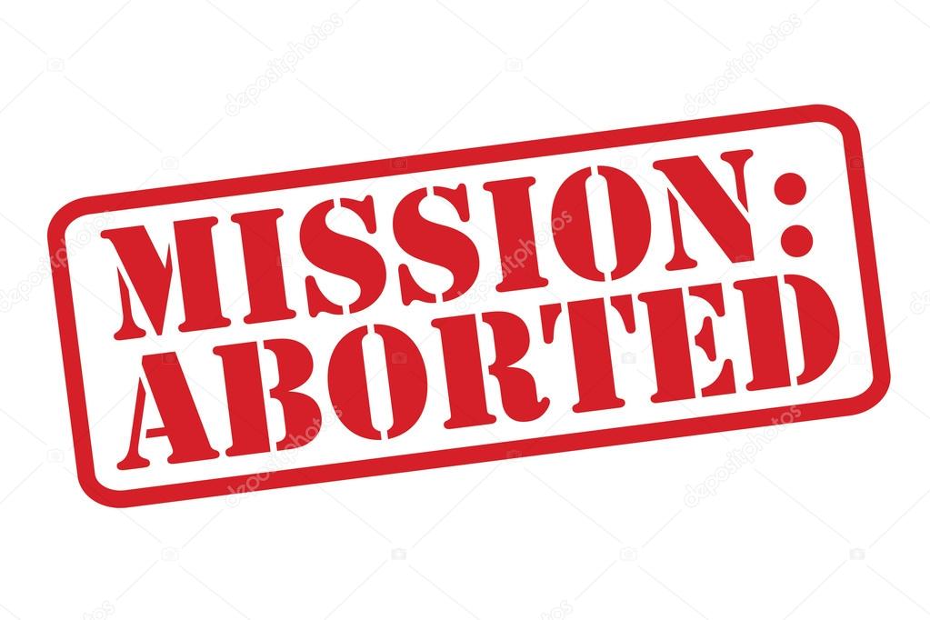 MISSION : ABORTED Red Rubber Stamp vector over a white background.