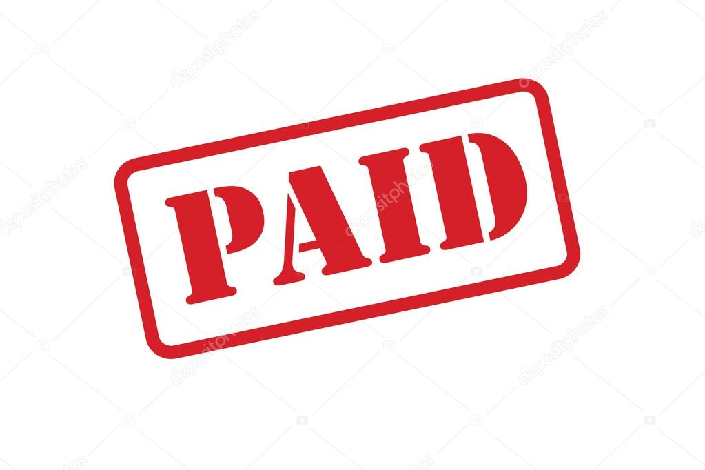'PAID' Red Stamp vector over white background.
