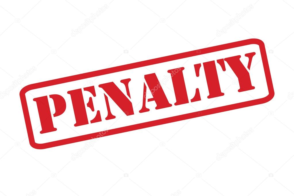 PENALTY red Rubber Stamp vector over a white background.