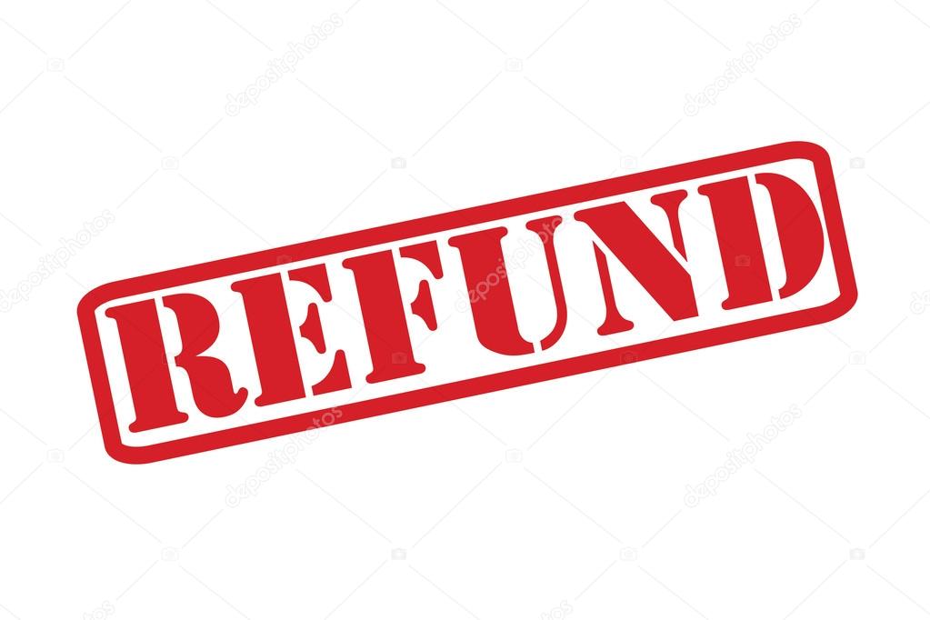 REFUND Rubber Stamp vector over a white background.