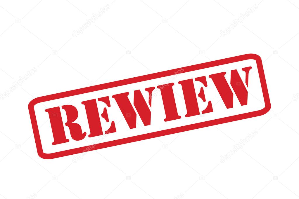 REVIEW red Rubber Stamp vector over a white background.