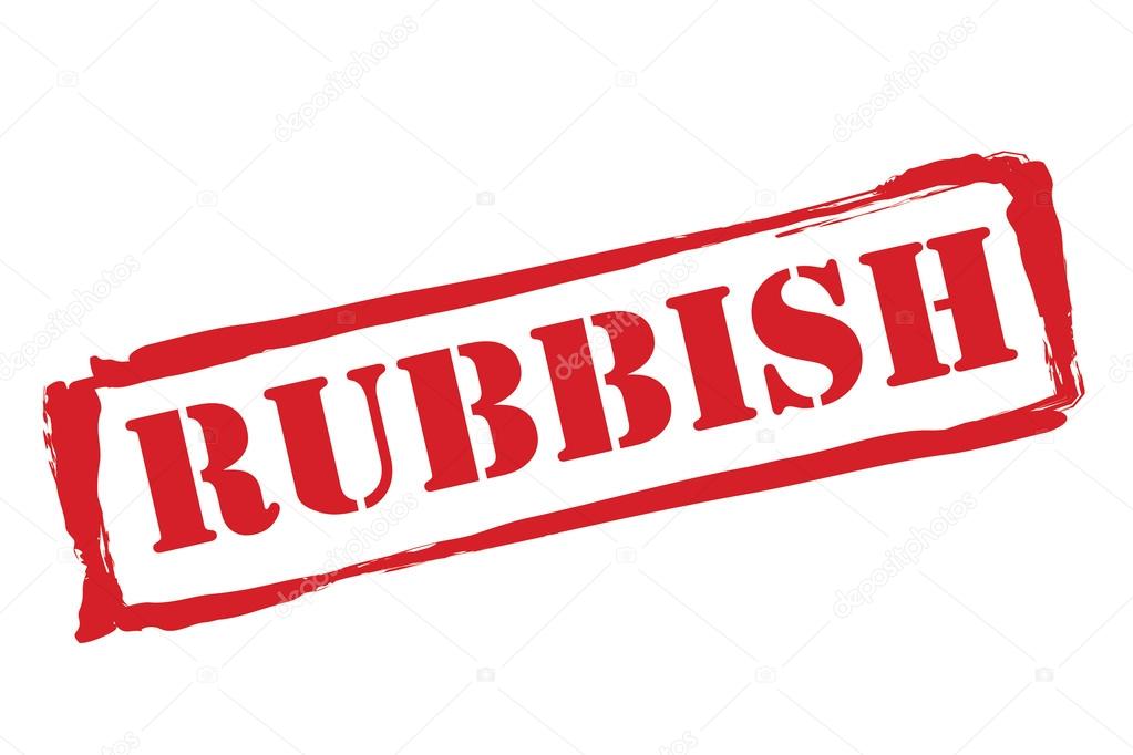 RUBBISH red rubber stamp vector over a white background.