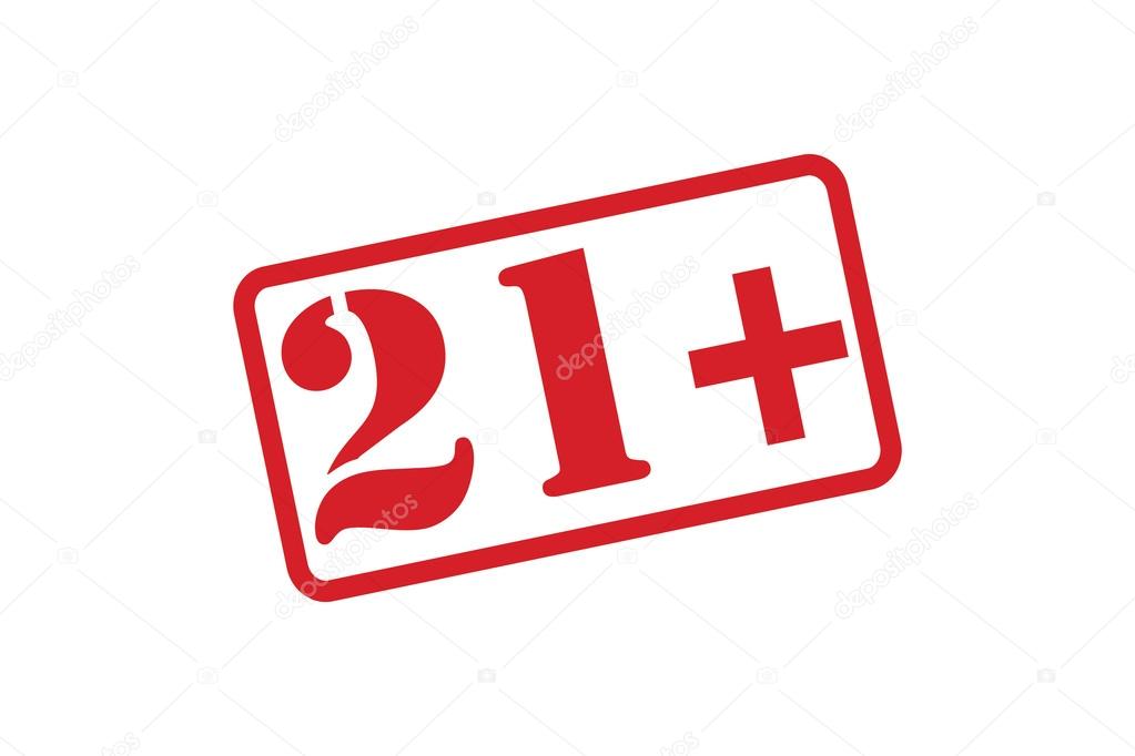21 plus Rubber Stamp vector over a white background. Stock Vector by