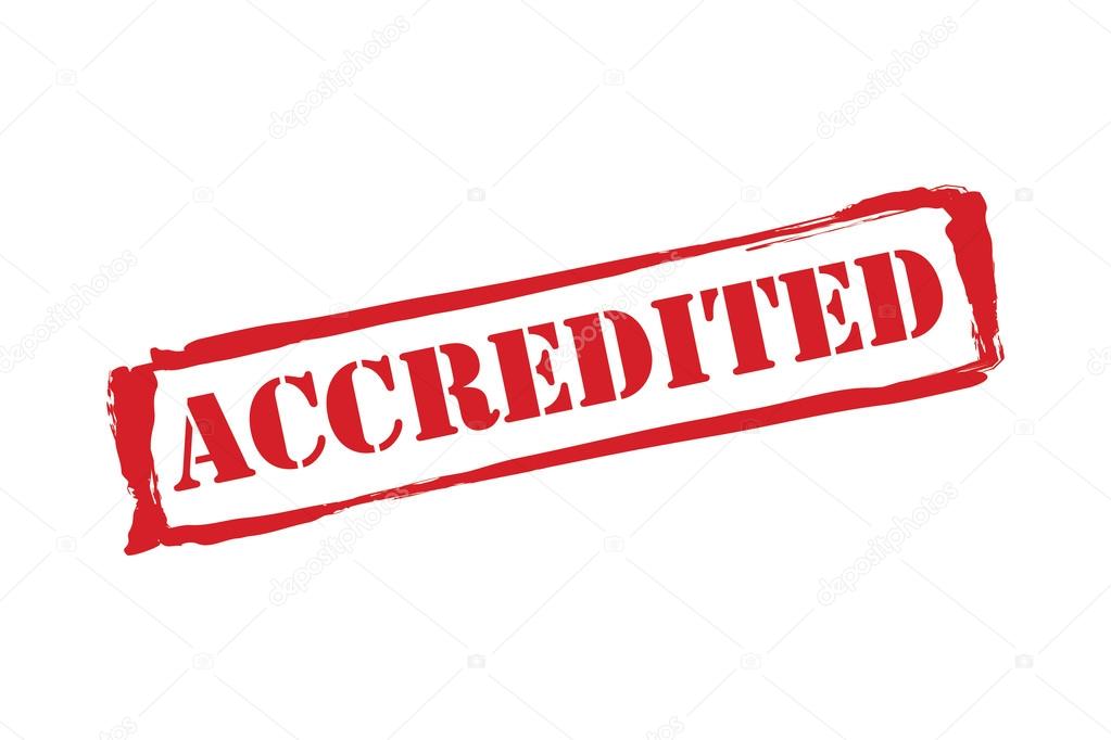 ACCREDITED red rubber stamp vector over a white background.