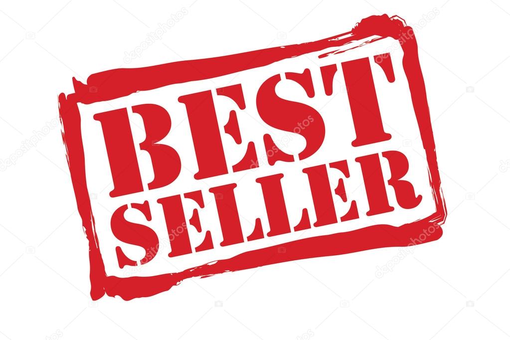 BEST SELLER Red Rubber Stamp vector over a white background.