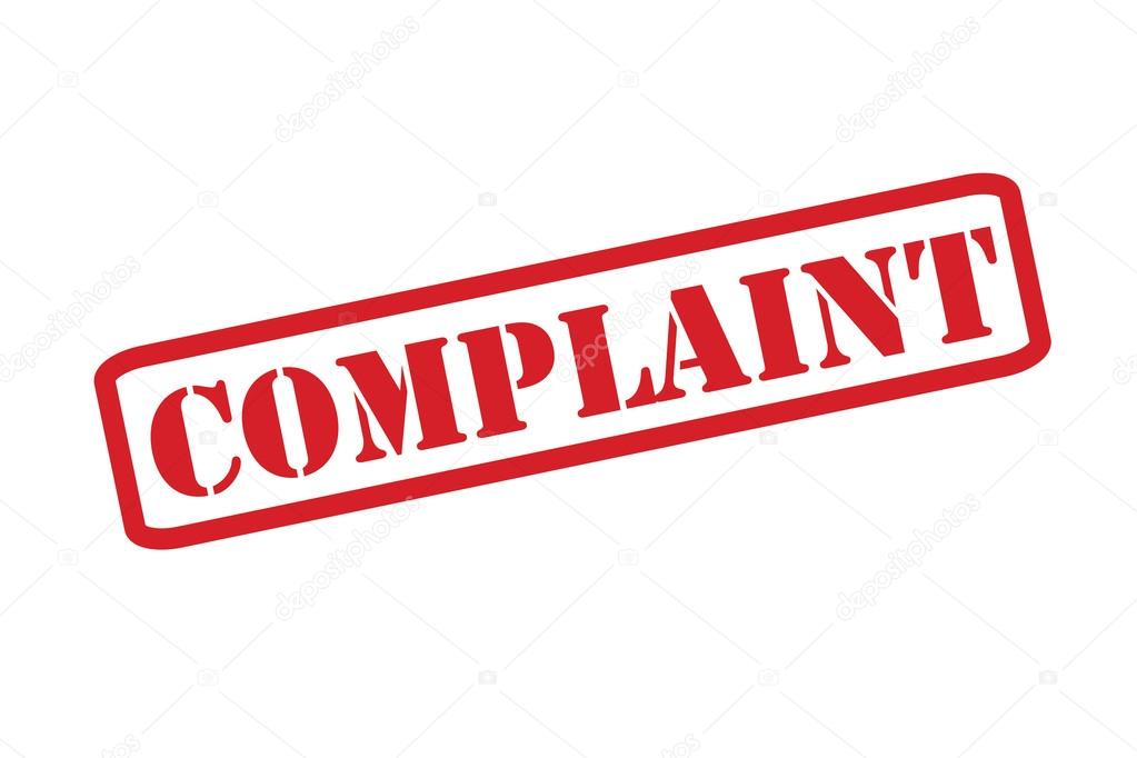 COMPLAINT red Rubber Stamp vector over a white background.