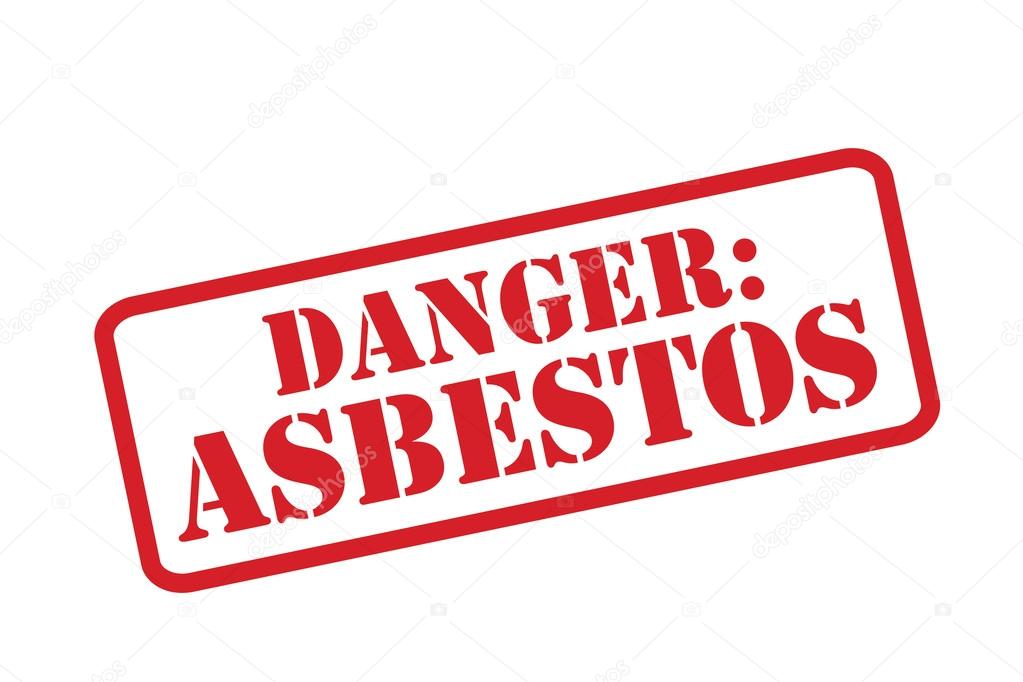DANGER: ASBESTOS red Rubber Stamp vector over a white background.