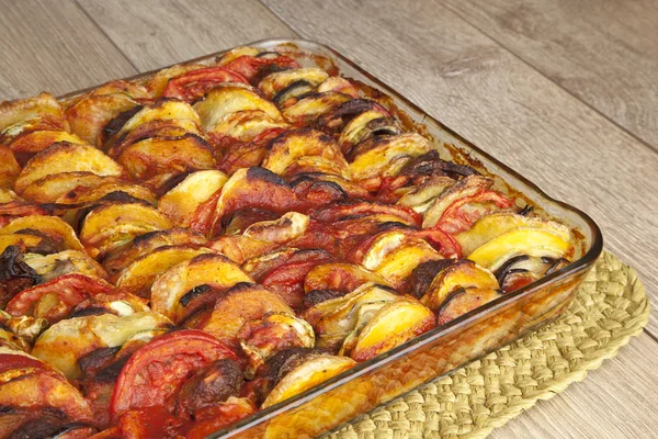 Ratatouille in a glass pan — Stock Photo, Image