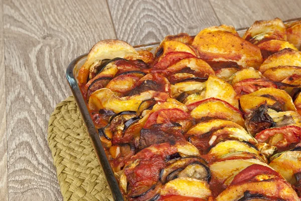 Ratatouille in a glass pan — Stock Photo, Image