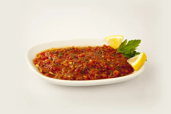 Turkish hot tomatoes Appetizer — Stock Photo, Image