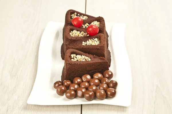 Chocolate Brownie with nuts — Stock Photo, Image