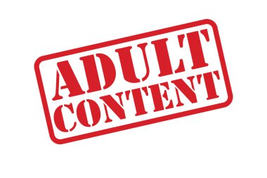 Beyaz bir arka plan üzerinde yetişkin içerik lastik damgası vektör.