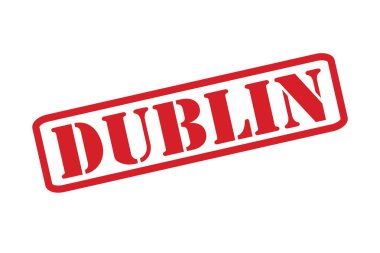Beyaz bir arka plan üzerinde Dublin lastik damgası vektör.