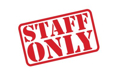 STAFF ONLY Rubber Stamp vector over a white background.