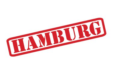 Hamburg kırmızı lastik damga metni vektör beyaz bir arka plan üzerinde.