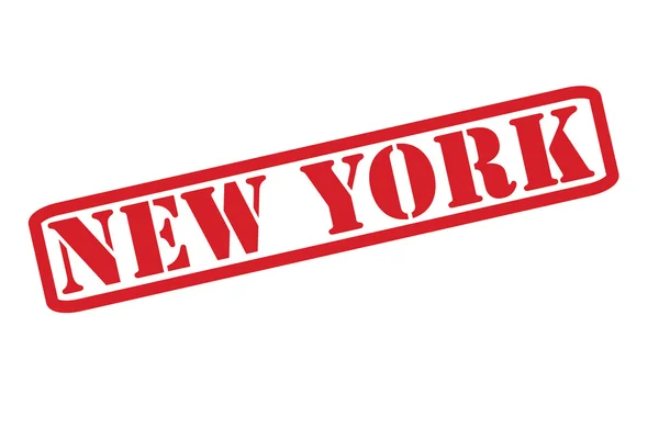 NEWYORK vector de texto de sello de goma roja sobre un fondo blanco . — Archivo Imágenes Vectoriales