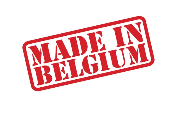 MADE IN BELGIUM red rubber stamp text vector over a white background. — Stock Vector