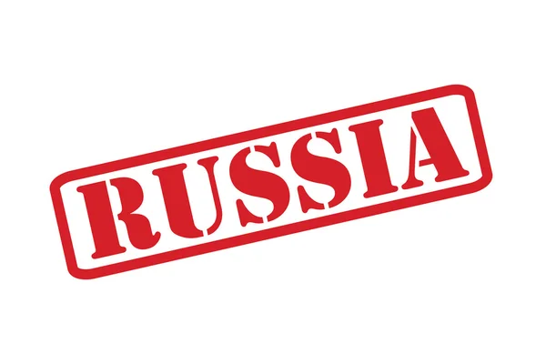 RUSIA vector de sello de goma roja sobre un fondo blanco . — Vector de stock