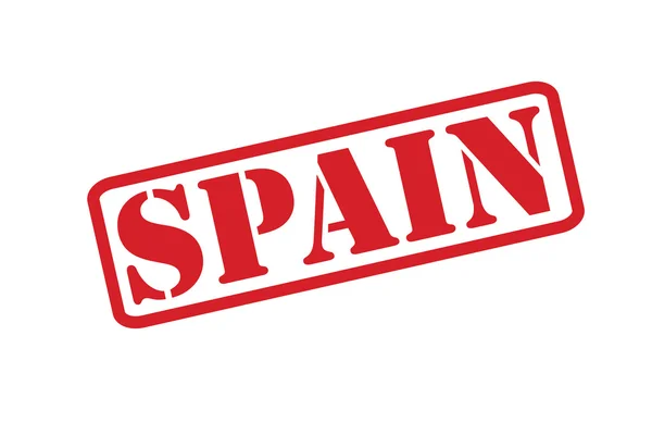 Spanyolország piros gumibélyegző vektor, mint egy fehér háttér. — Stock Vector