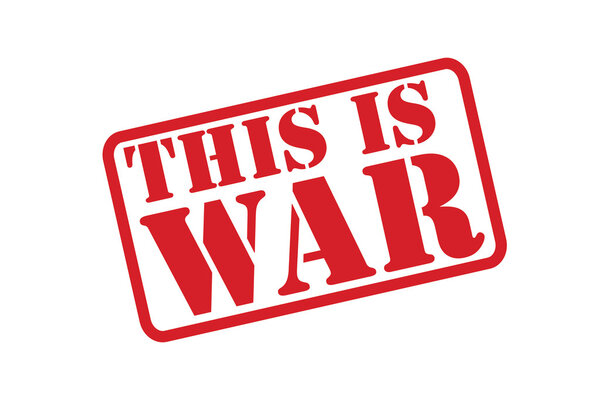 Это вектор красной резиновой печати войны на белом фоне
.