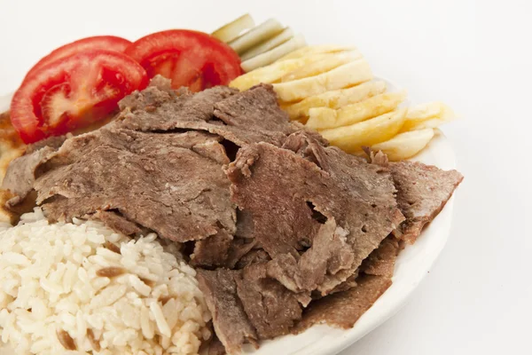 Delicioso turco doner kebab carne a la parrilla — Foto de Stock