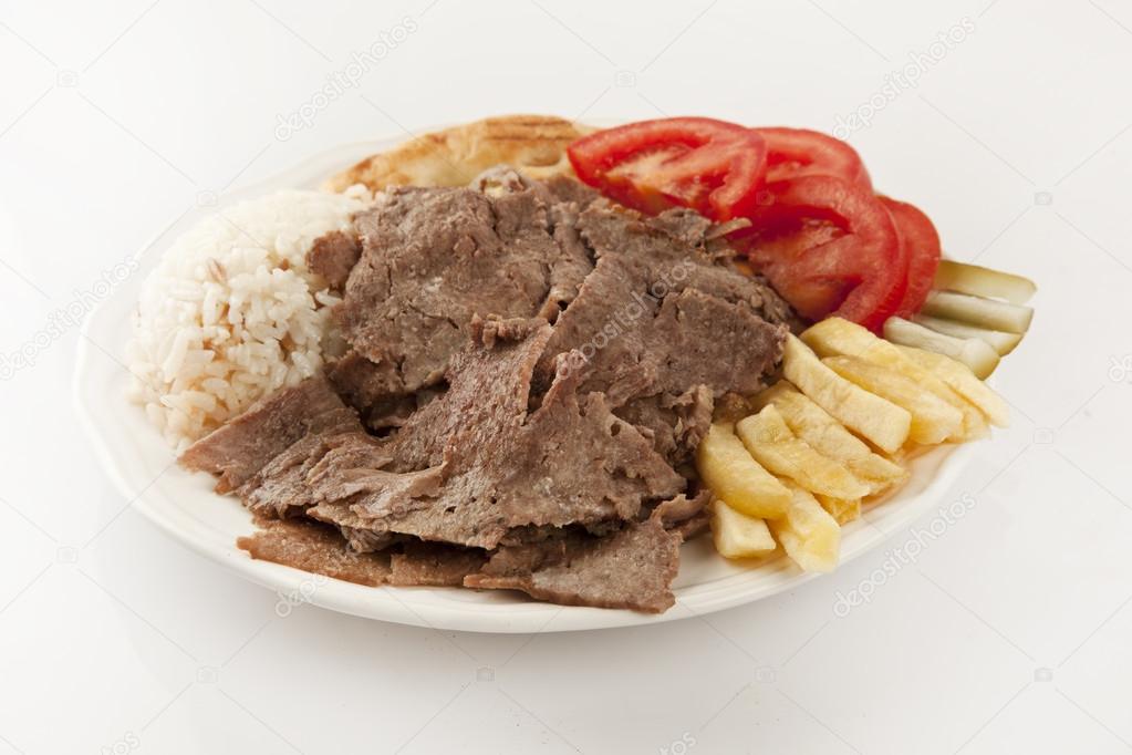 Delicious turkish doner kebab grilled meat