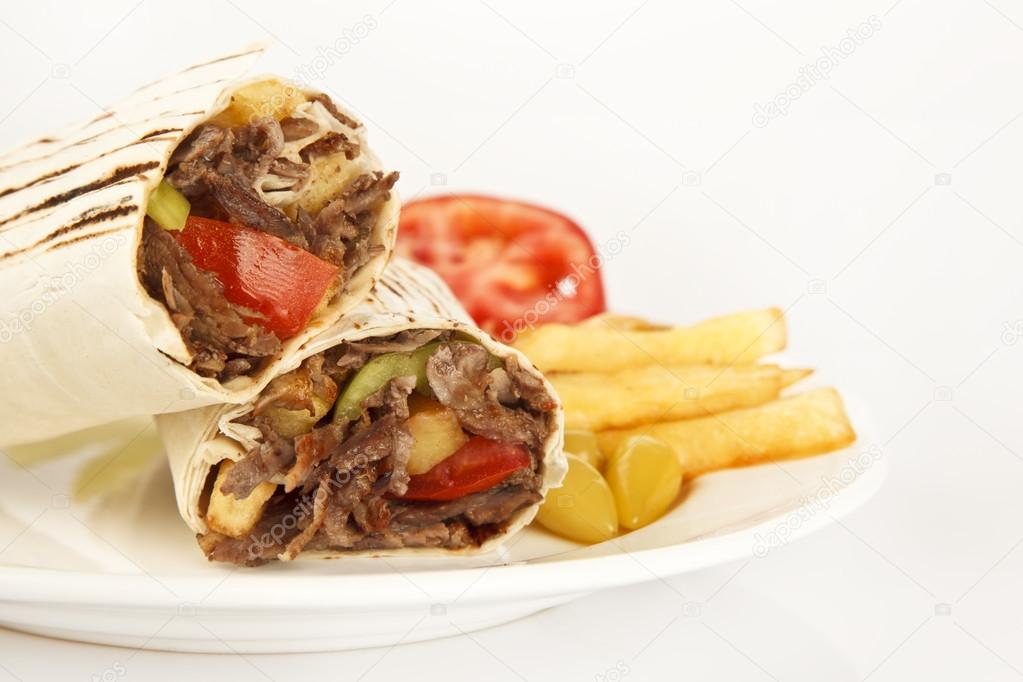 Delicious turkish doner kebab grilled meat