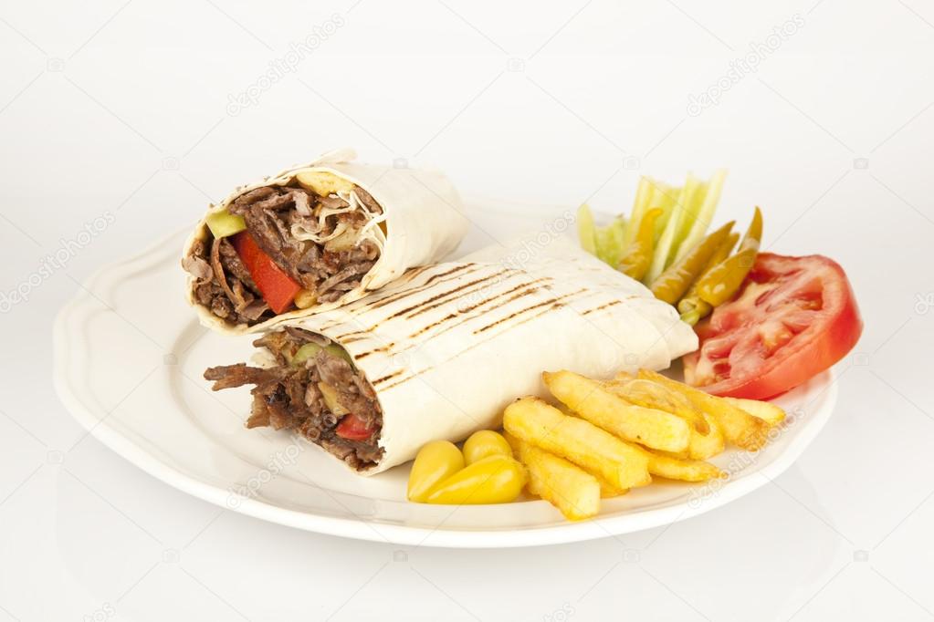 Delicious turkish doner kebab grilled meat