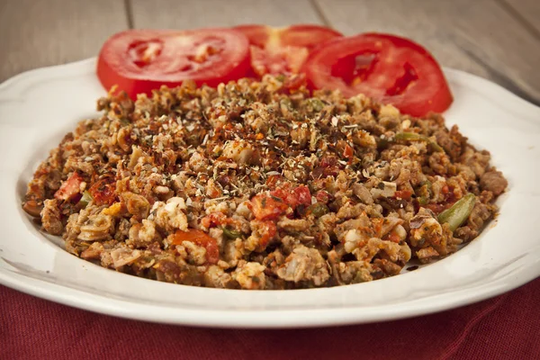 Turecká kokorec - jehněčí střeva potraviny část — Stock fotografie