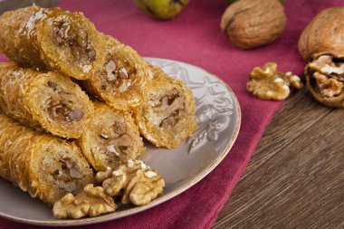 Turkish traditional ramadan pastry dessert clipart