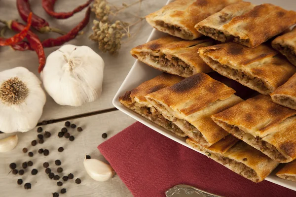 Turkish traditional beef Pide — Stock Photo, Image