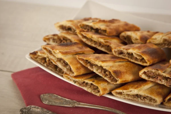 Turkish traditional beef Pide — Stock Photo, Image