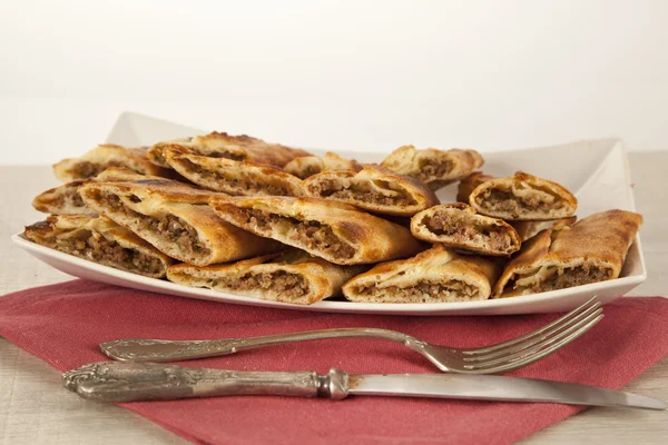 Turkish traditional beef Pide — Stock Photo, Image