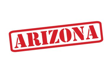 Arizona kırmızı lastik damgası vektör beyaz bir arka plan üzerinde.