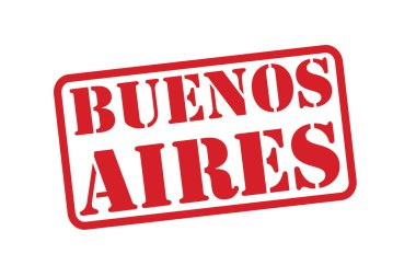 Buenos Aires kırmızı lastik damgası vektör beyaz bir arka plan üzerinde.