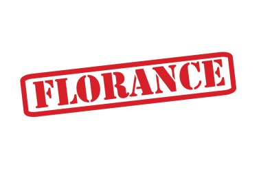 Beyaz bir arka plan üzerinde Florance kırmızı lastik damgası vektör.