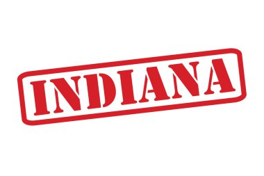 Beyaz bir arka plan üzerinde Indiana kırmızı lastik damgası vektör.