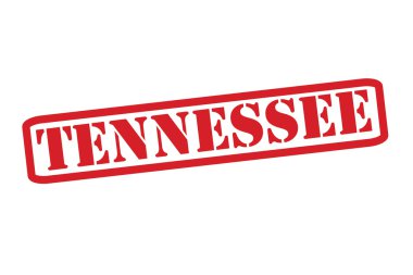 Beyaz bir arka plan üzerinde Tennessee kırmızı lastik damgası vektör.