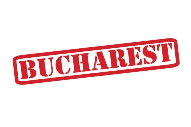 Bükreş kırmızı lastik damgası vektör beyaz bir arka plan üzerinde.