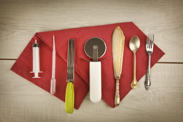 Outils de cuisine pour le style alimentaire préparer les équipements de cuisine — Photo